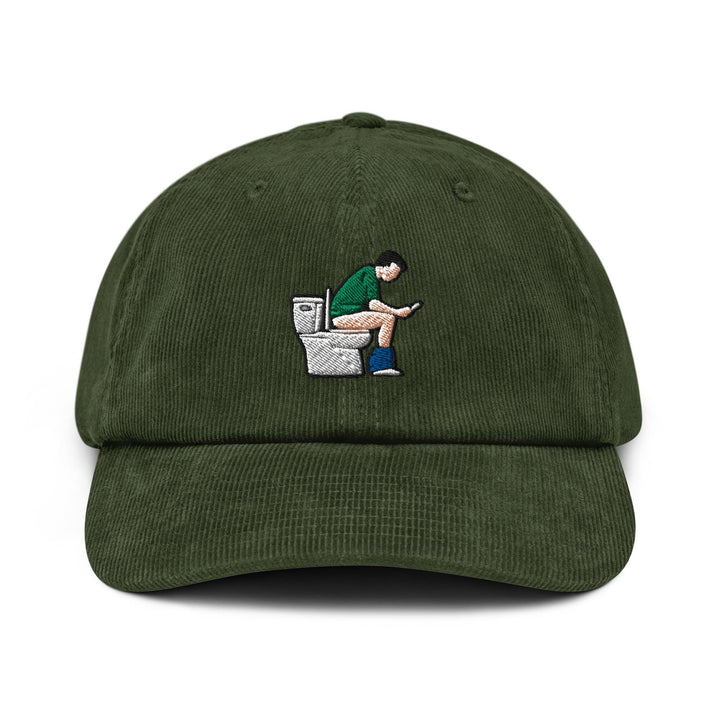 Man on Toilet Corduroy Cap