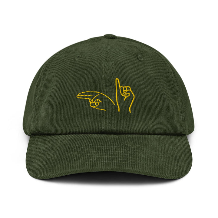 Hi Fingerspelling ASL Alphabet Corduroy Cap
