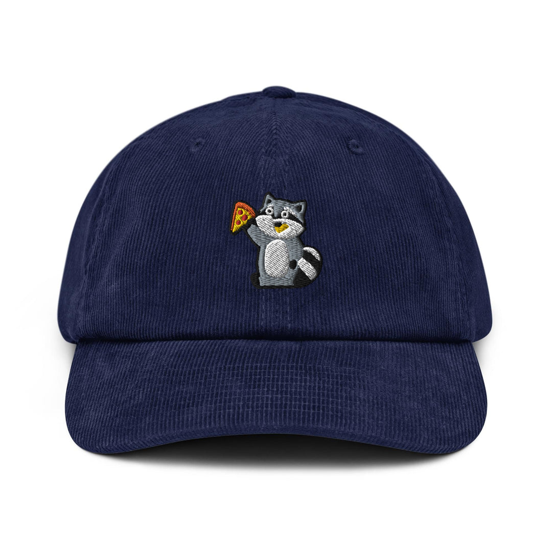 Pizza Raccoon Corduroy Cap