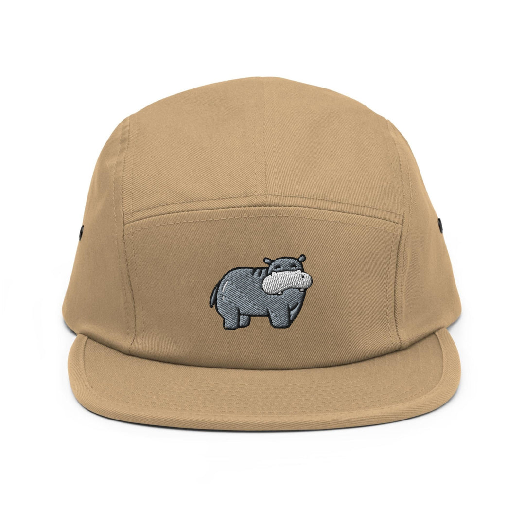 Cute Hippo 5 Panel Camper Cap