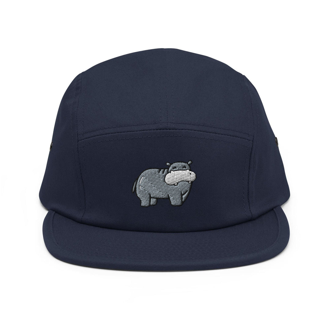 Cute Hippo 5 Panel Camper Cap