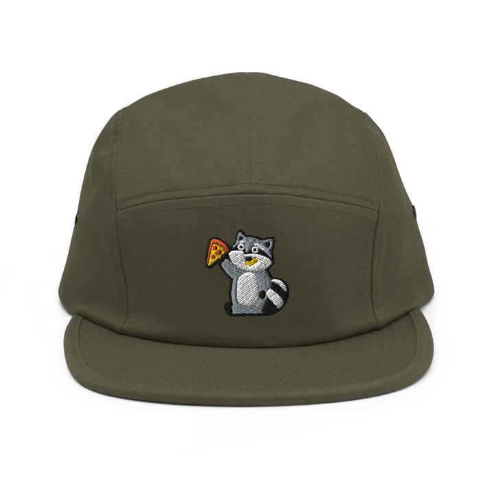 Pizza Raccoon 5 Panel Camper Cap