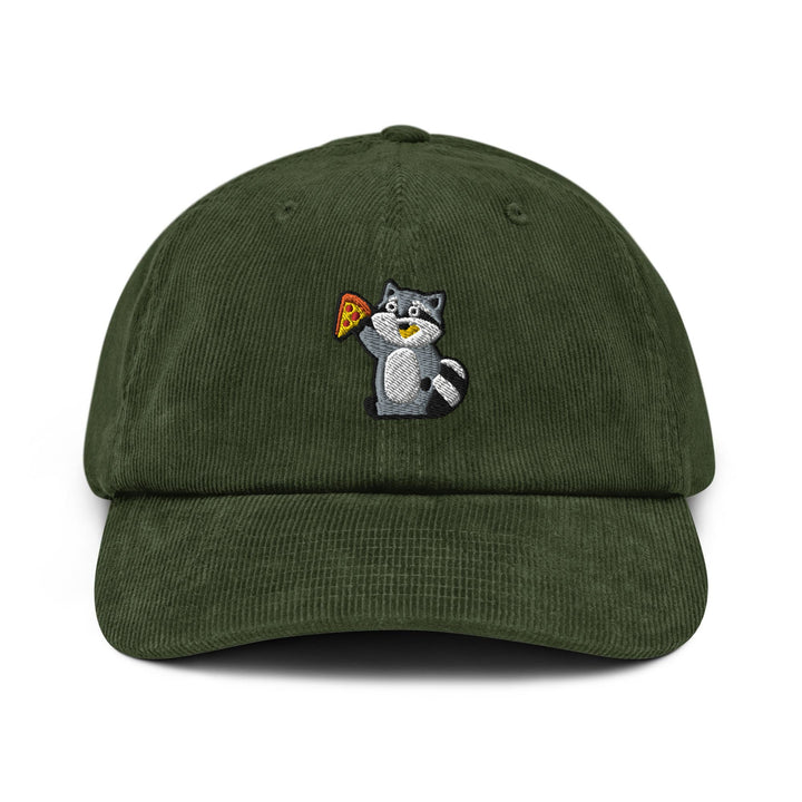 Pizza Raccoon Corduroy Cap