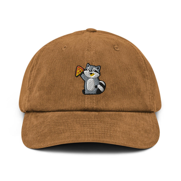 Pizza Raccoon Corduroy Cap