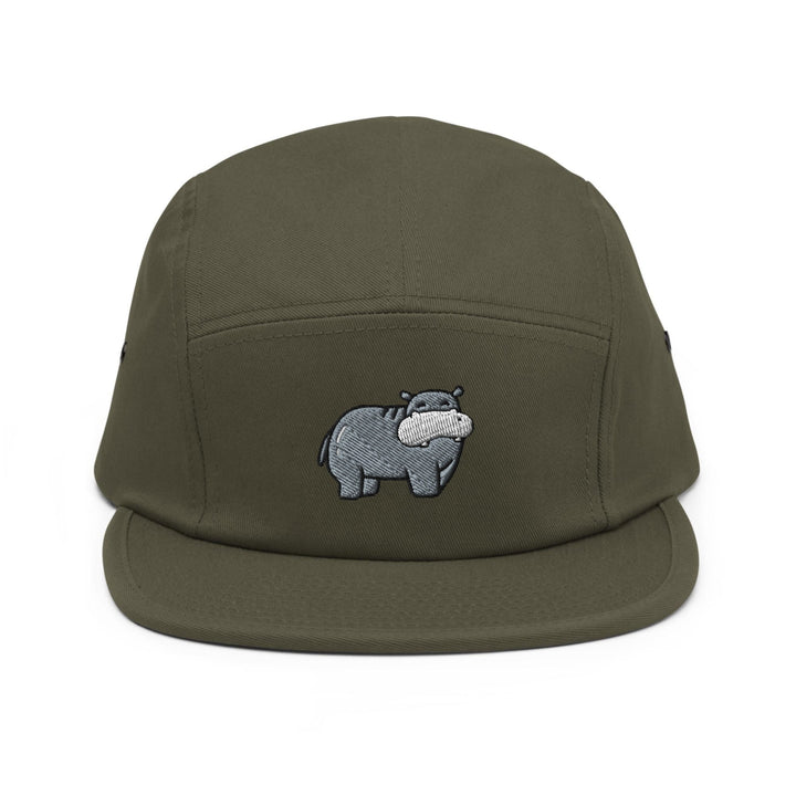 Cute Hippo 5 Panel Camper Cap