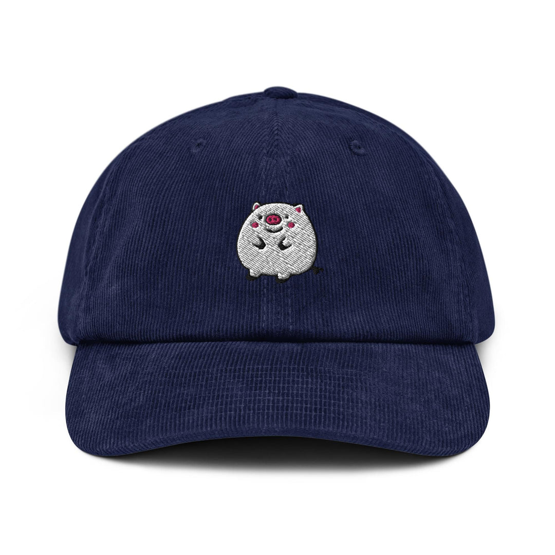 Large White Pig Corduroy Cap