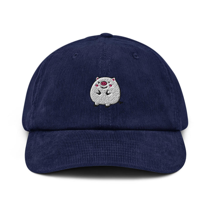 Large White Pig Corduroy Cap