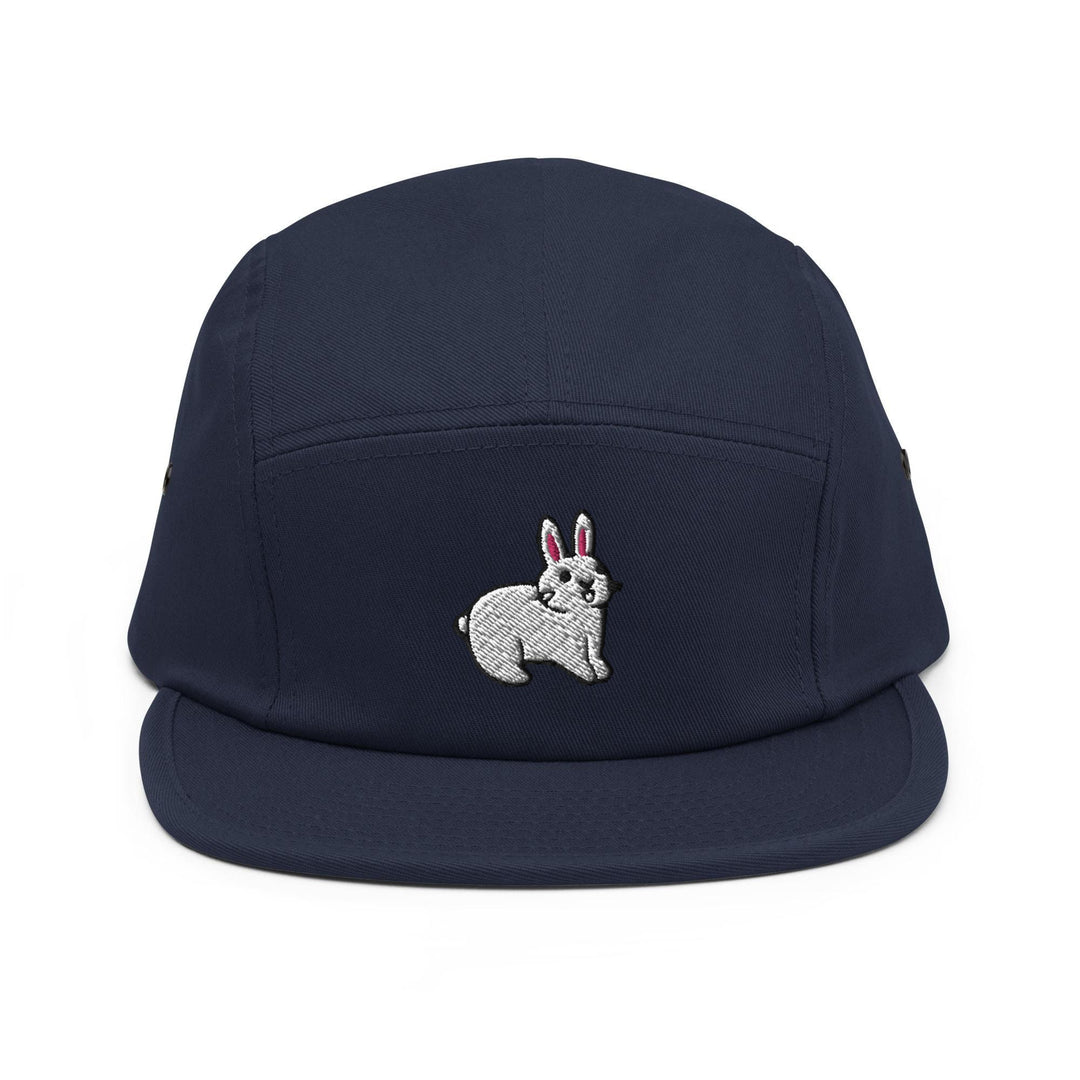 White Bunny Rabbit 5 Panel Camper Cap