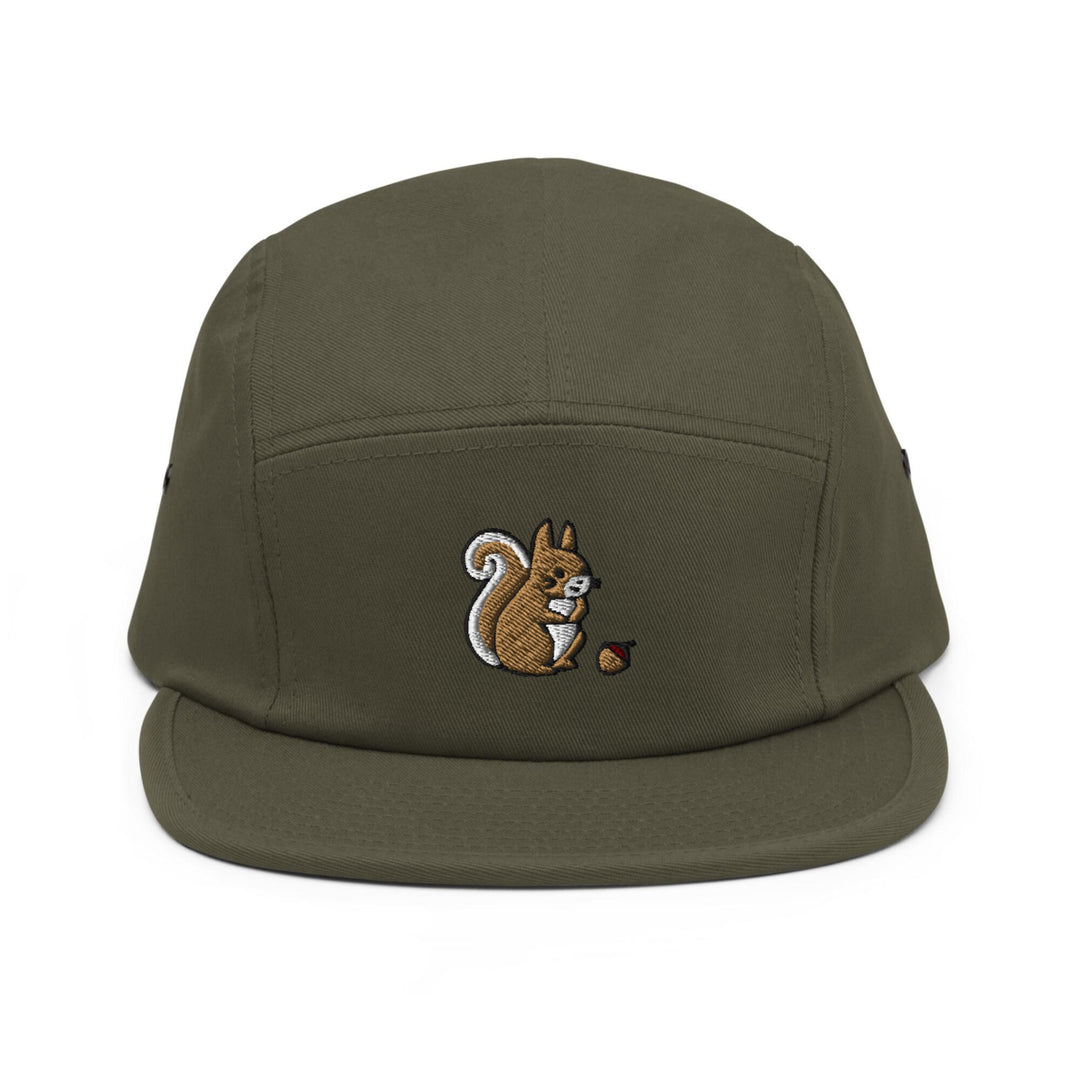 Squirrel with Precious Acorn 5 Panel Camper Cap