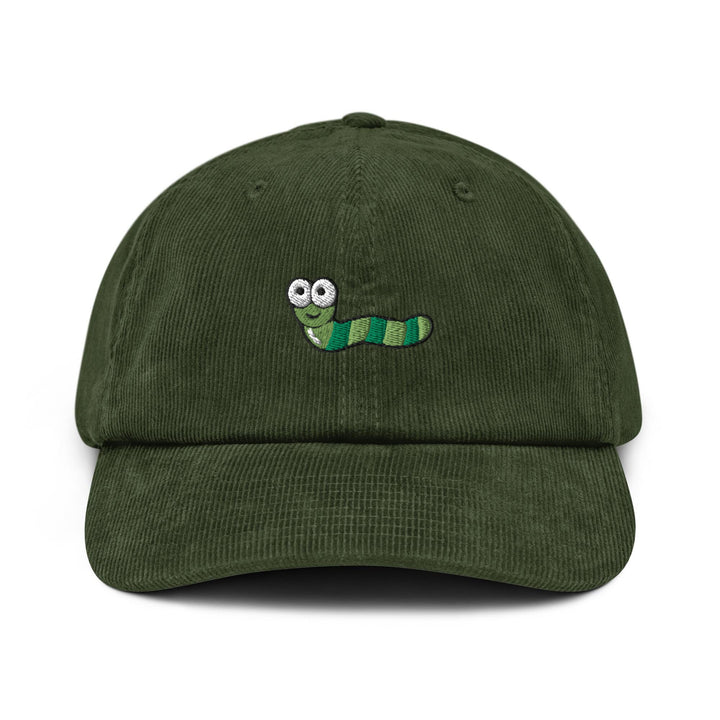Cute Cartoon Green Worm Corduroy Cap