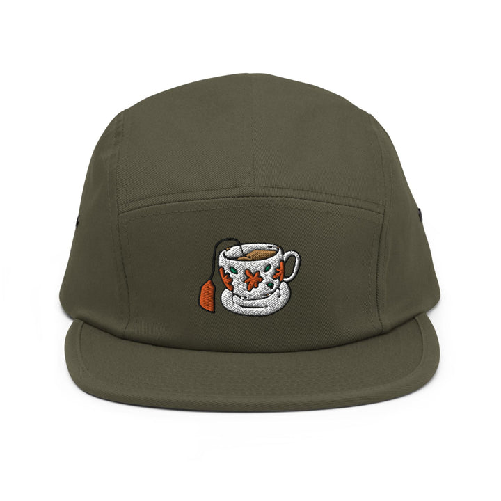 Tea Time Vintage Tea Cup 5 Panel Camper Cap