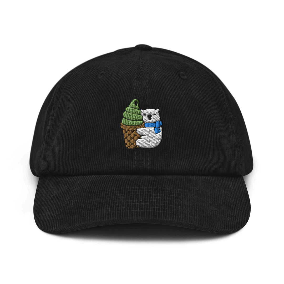 Matcha Ice Cream Loving Polar Bear Corduroy Cap