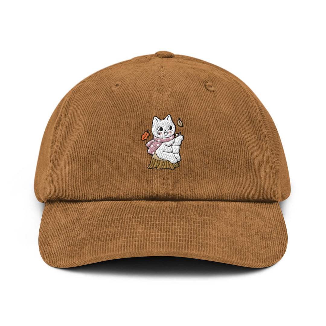 Cozy Fall Cat Corduroy Cap