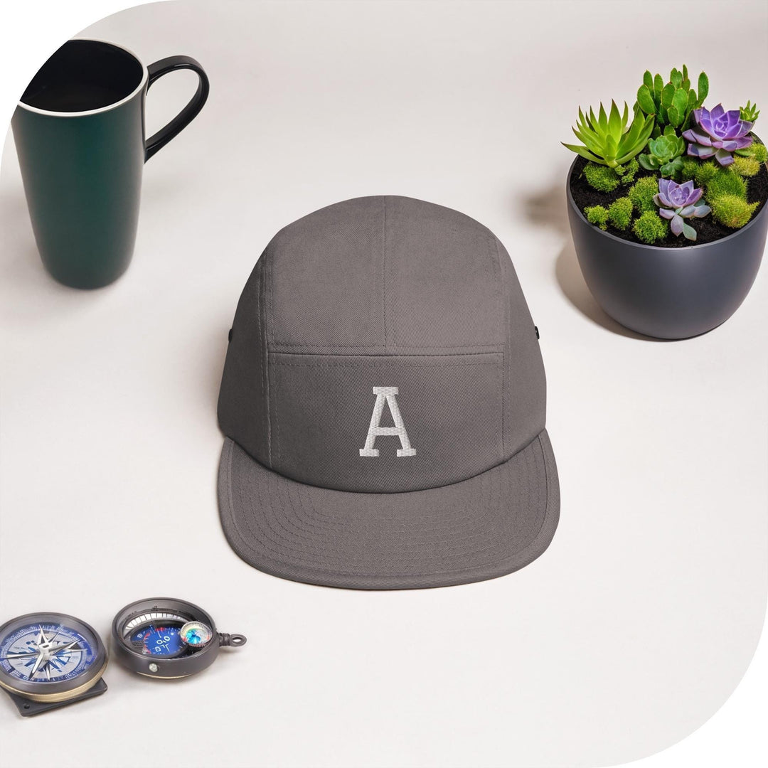 Skull Snake and Roses 5 Panel Camper Cap