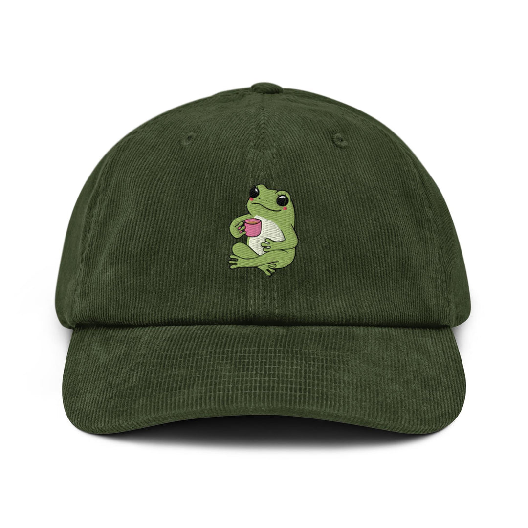 Mindful Coffee Frog Corduroy Cap