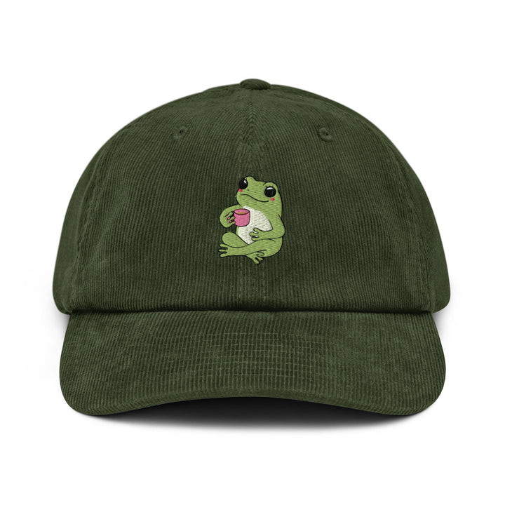 Mindful Coffee Frog Corduroy Cap
