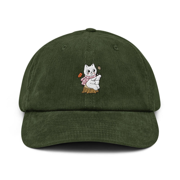 Cozy Fall Cat Corduroy Cap