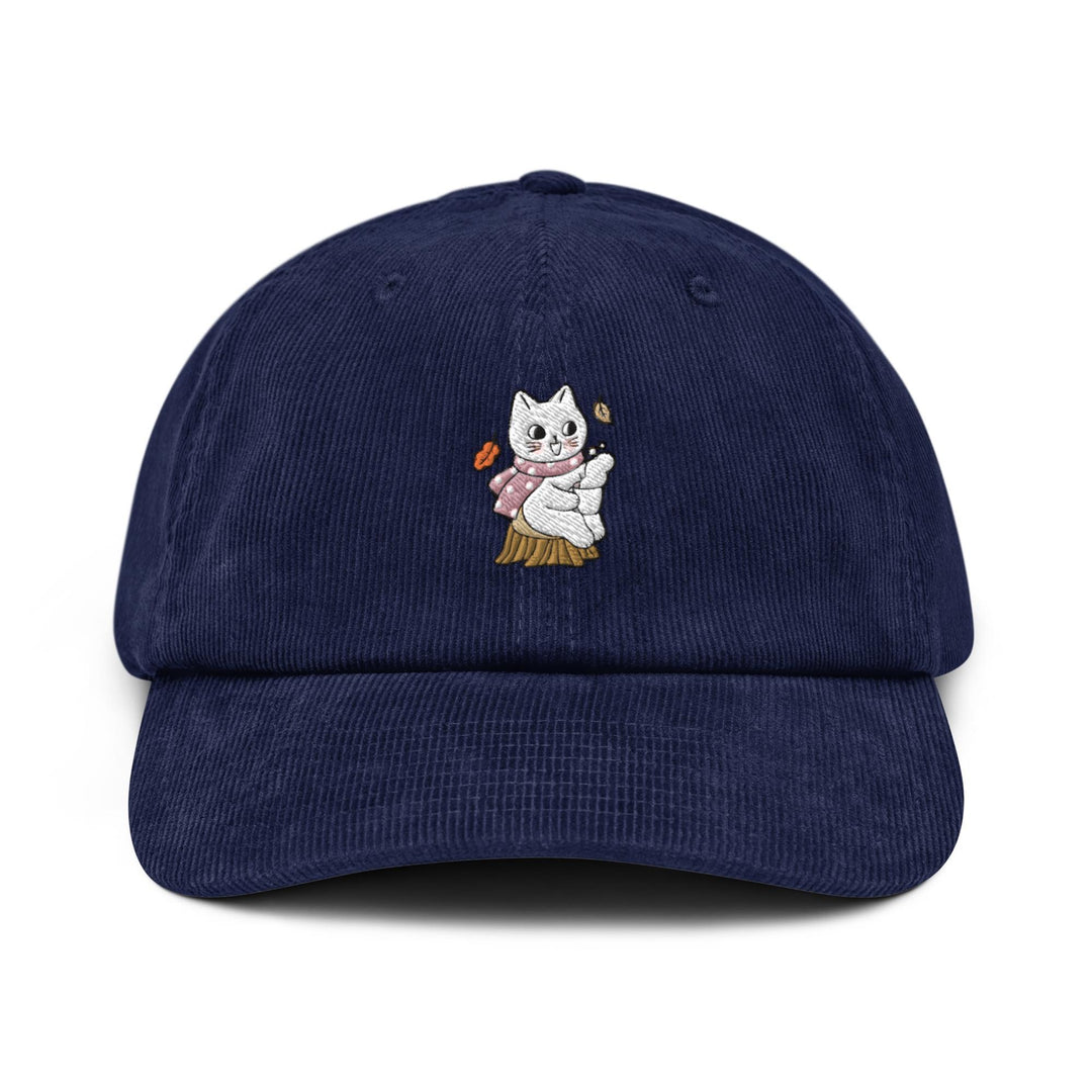 Cozy Fall Cat Corduroy Cap