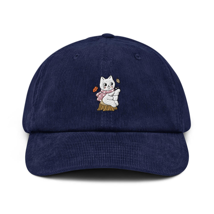 Cozy Fall Cat Corduroy Cap