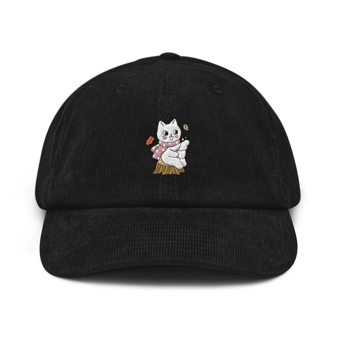 Cozy Fall Cat Corduroy Cap