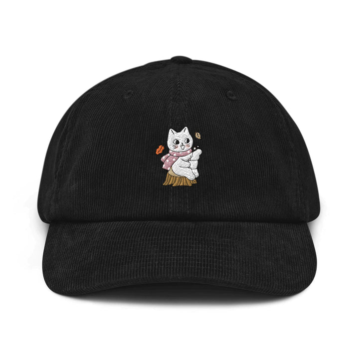 Cozy Fall Cat Corduroy Cap