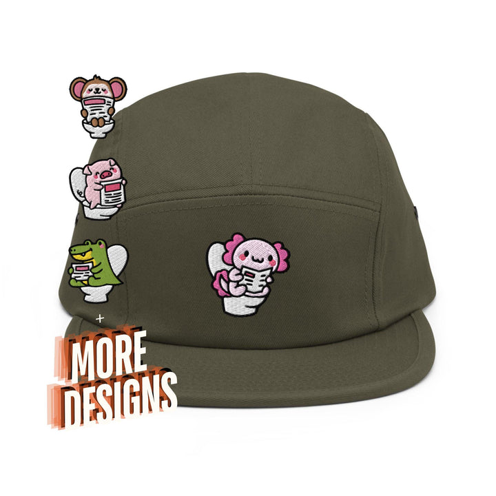 Pooping Animals 5 Panel Camper Cap