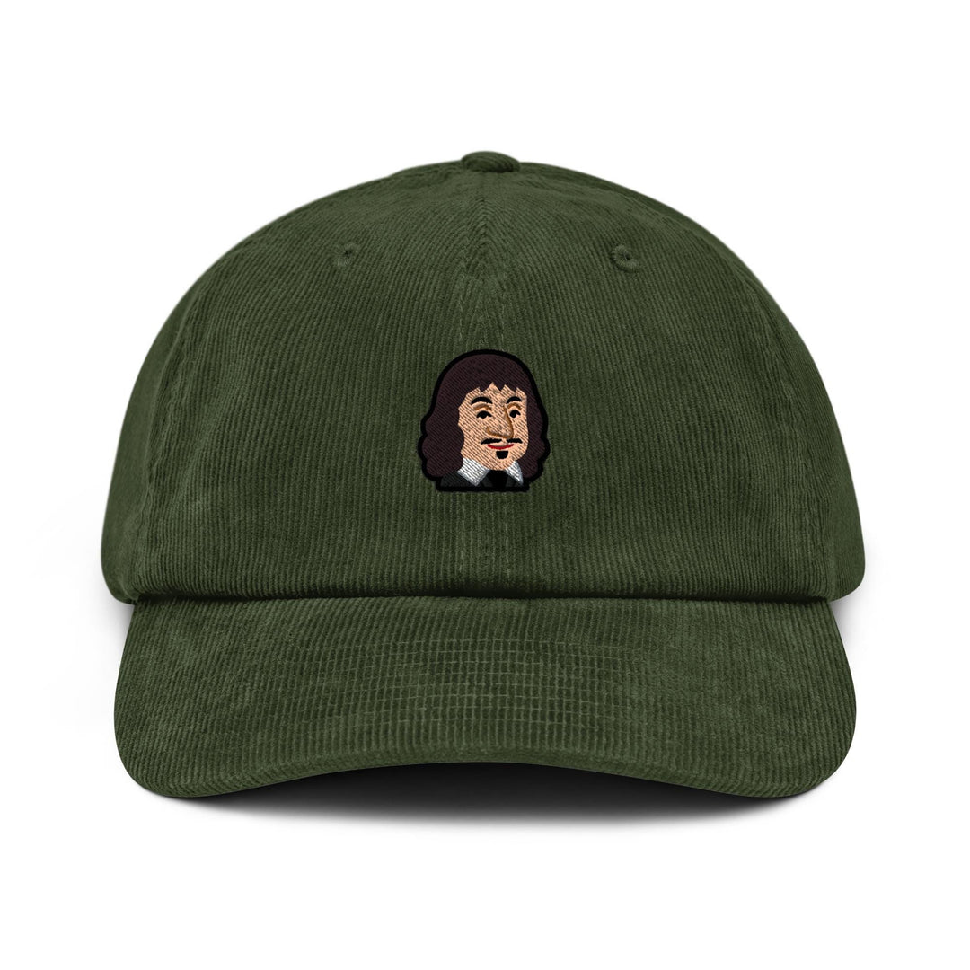 Cartoon René Descartes Corduroy Cap