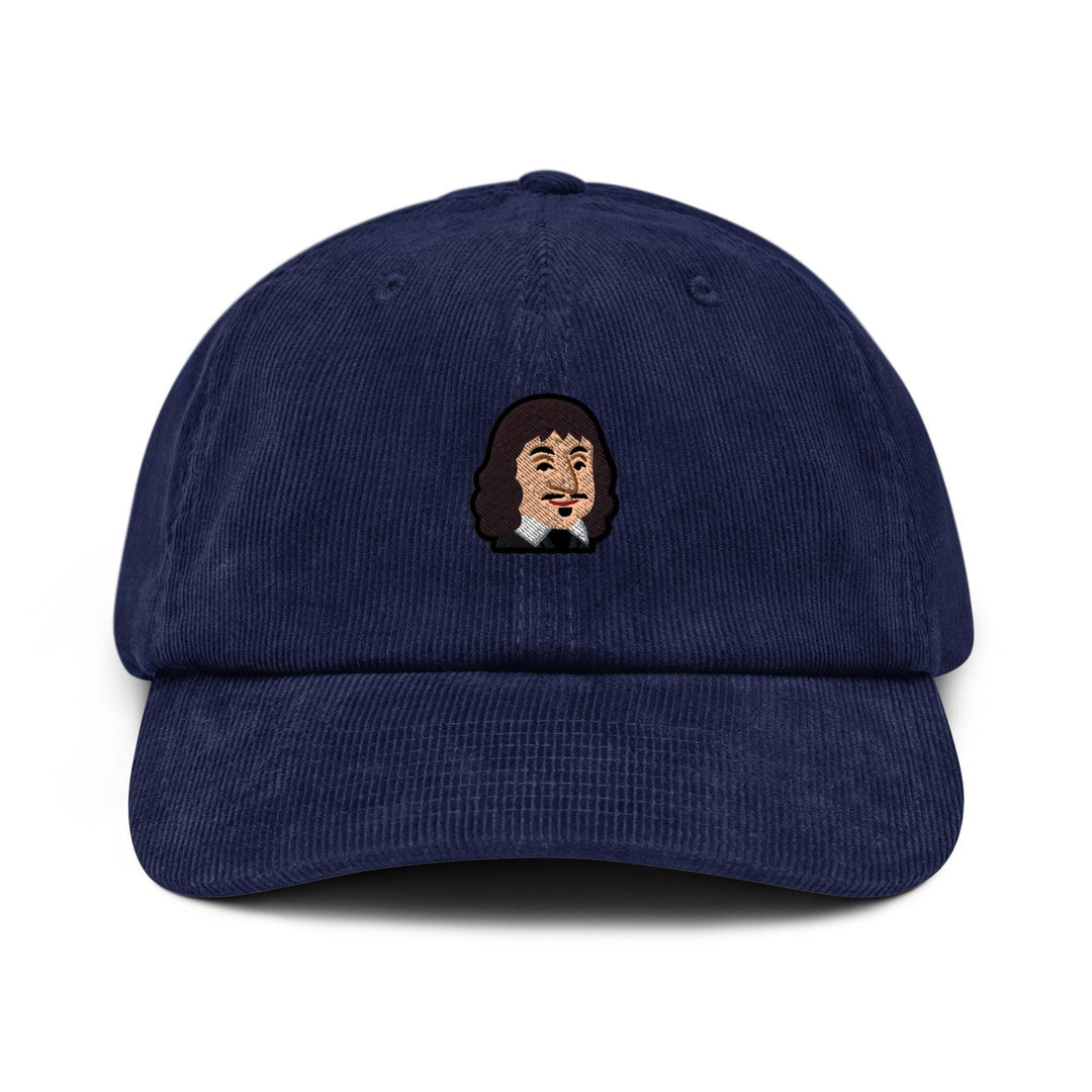 Cartoon René Descartes Corduroy Cap