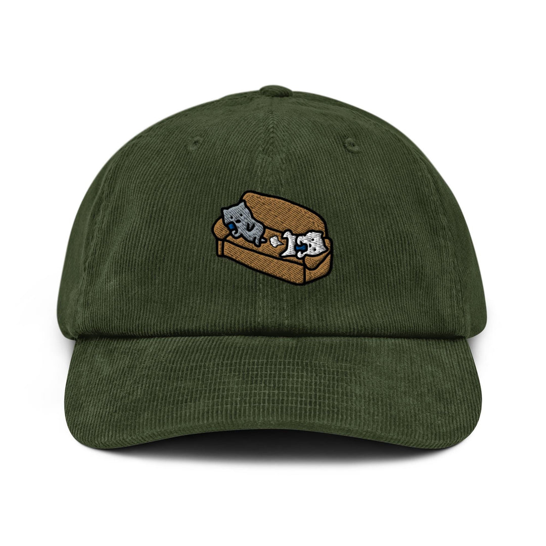 Farting Cats on Sofa Corduroy Cap