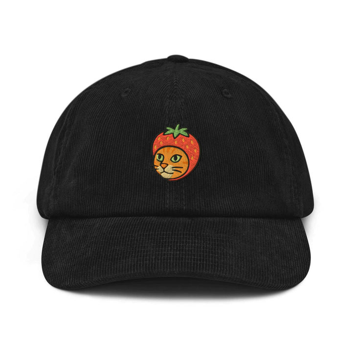Cat with Strawberry Hat Corduroy Cap