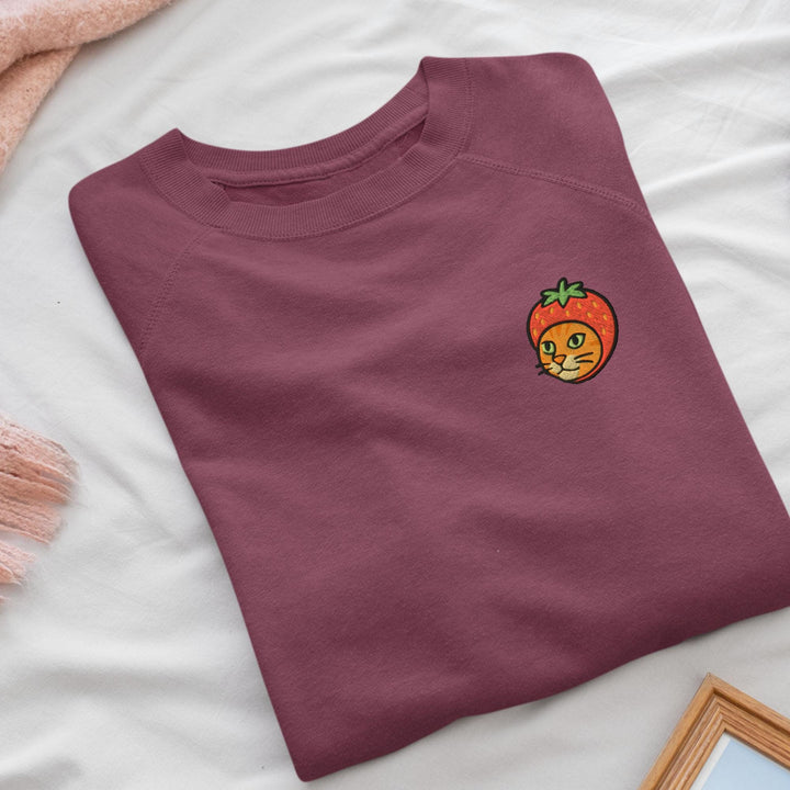 Cat with Strawberry Hat Sweatshirt