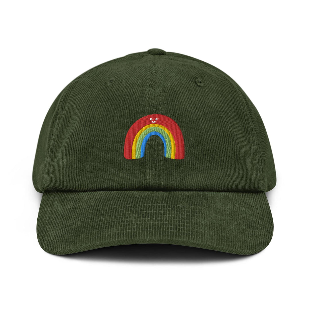 Smiley Rainbow Corduroy Cap