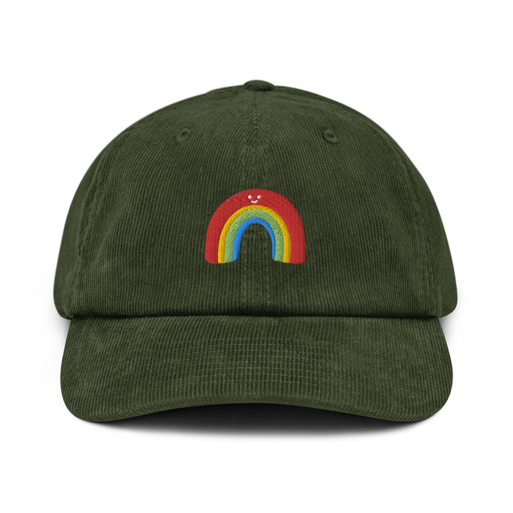 Smiley Rainbow Corduroy Cap