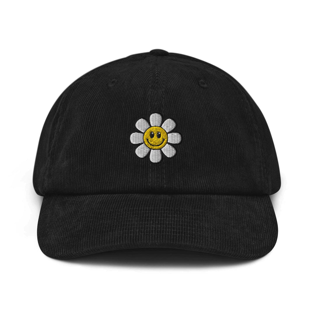 Smiley Flower Corduroy Cap