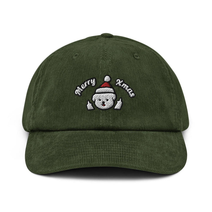 Merry Xmas Rude Dog Leo Corduroy Cap