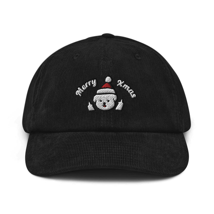 Merry Xmas Rude Dog Leo Corduroy Cap