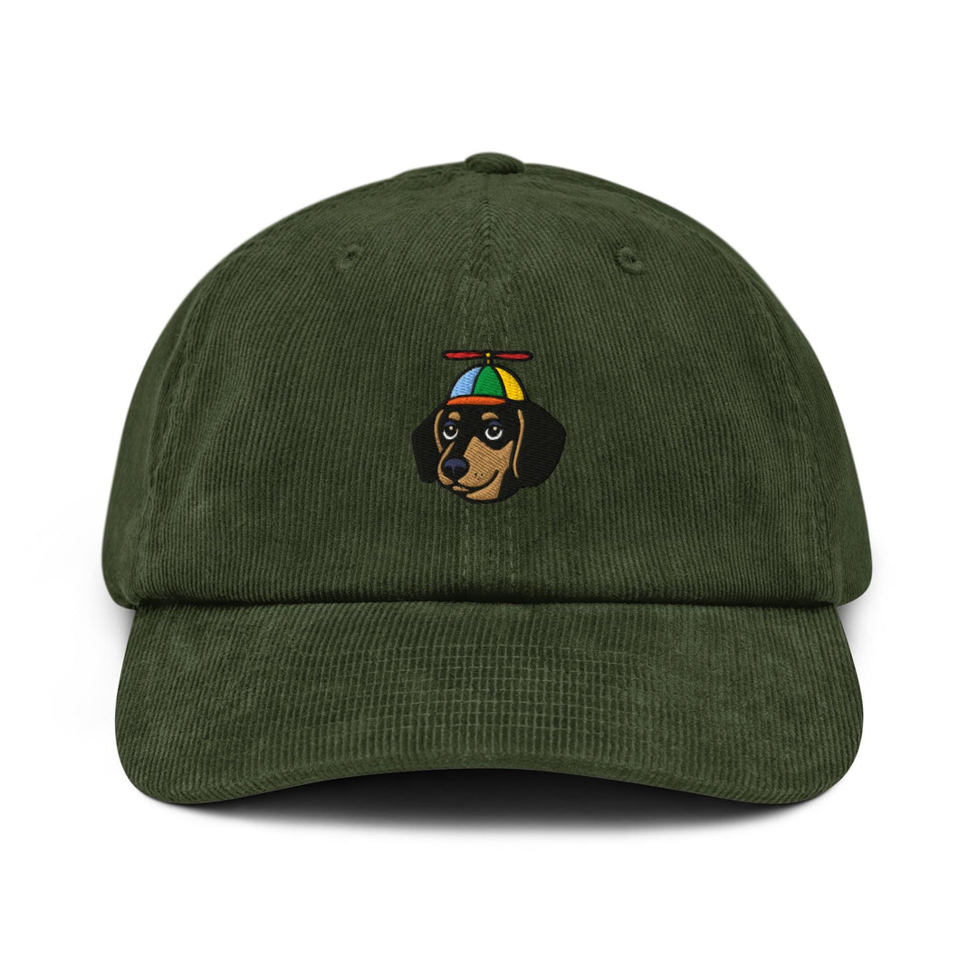 Dachshund with Propeller Hat Corduroy Cap Unlimited - Doxie Art