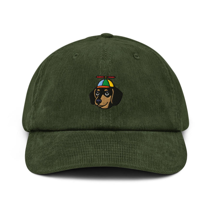 Dachshund with Propeller Hat Corduroy Cap Unlimited - Doxie Art