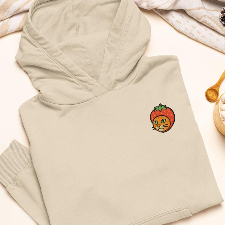 Cat with Strawberry Hat Hoodie