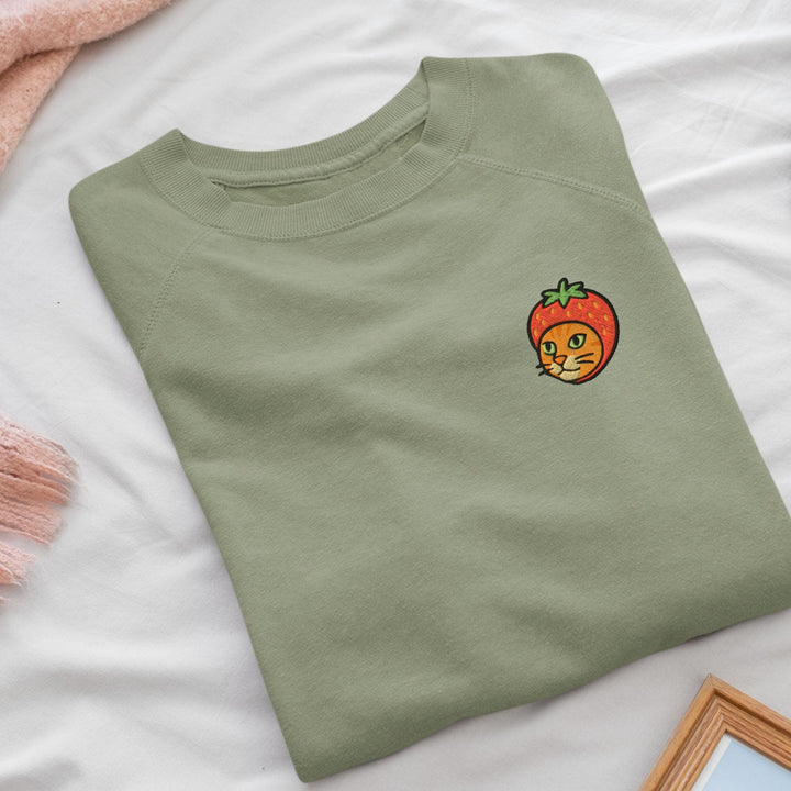 Cat with Strawberry Hat Sweatshirt