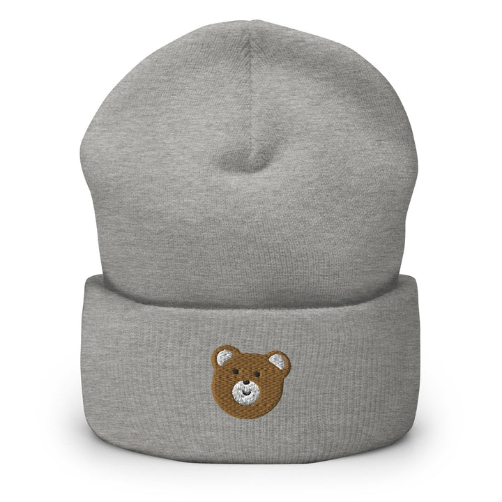 Brown Mr. Teddy BearEmbroidered Cuffed Beanie: Cozy Unisex Winter Cap