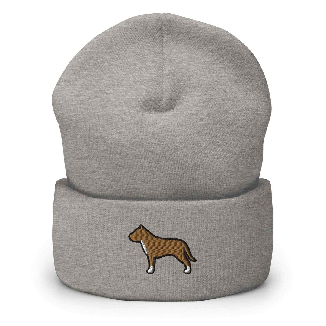 American Pit Bull TerrierEmbroidered Cuffed Beanie: Cozy Unisex Winter Cap