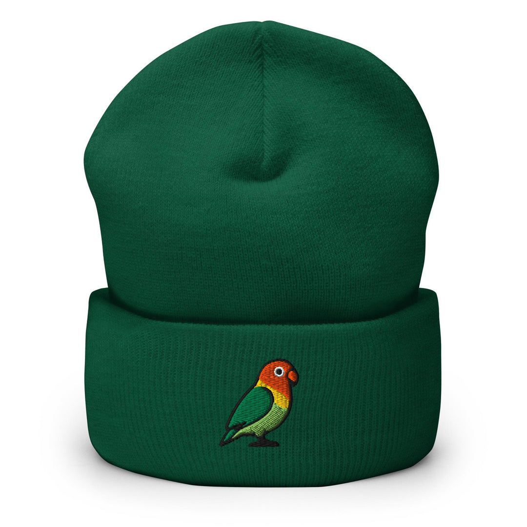 Lovebird Embroidered Cuffed Beanie: Cozy Unisex Winter Cap