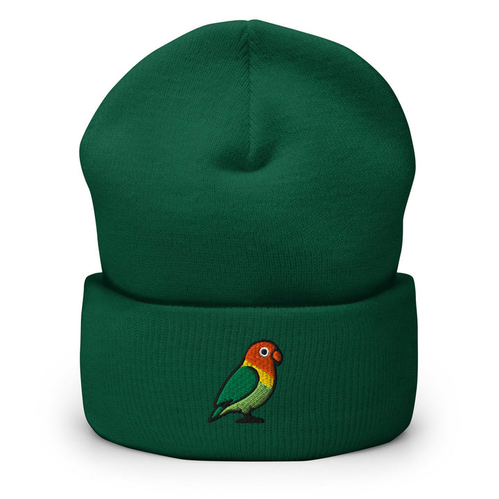 Lovebird Embroidered Cuffed Beanie: Cozy Unisex Winter Cap