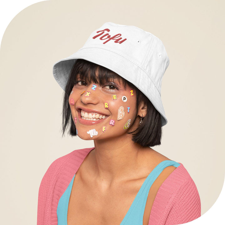 Organic Cotton Bucket Hat - Your Design, Logo or Text - Embroidered Chino Cotton Twill Baseball Cap - Bulk Order Discounts Available