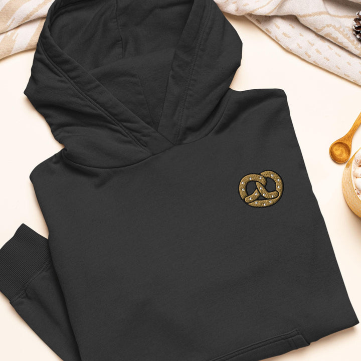 Salted Pretzel Embroidered Hoodie: Heavy Blend Cotton-Poly, Unisex Fit