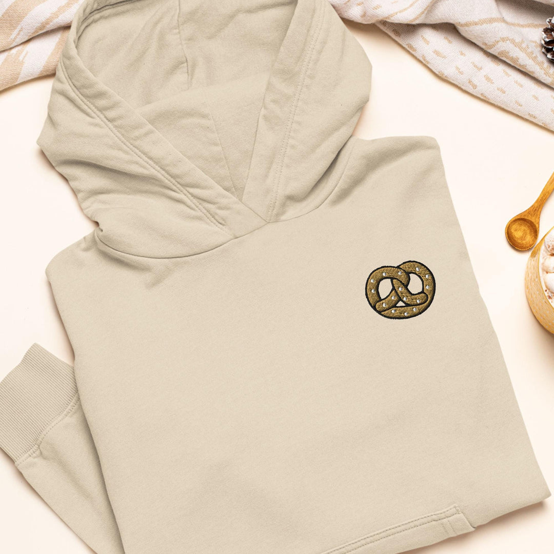 Salted Pretzel Embroidered Hoodie: Heavy Blend Cotton-Poly, Unisex Fit