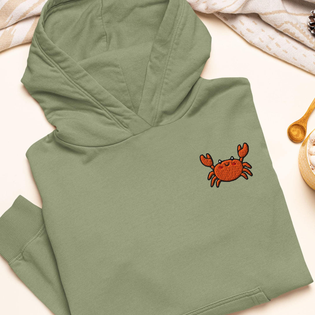 Dungeness Crab Embroidered Hoodie: Heavy Blend Cotton-Poly, Unisex Fit