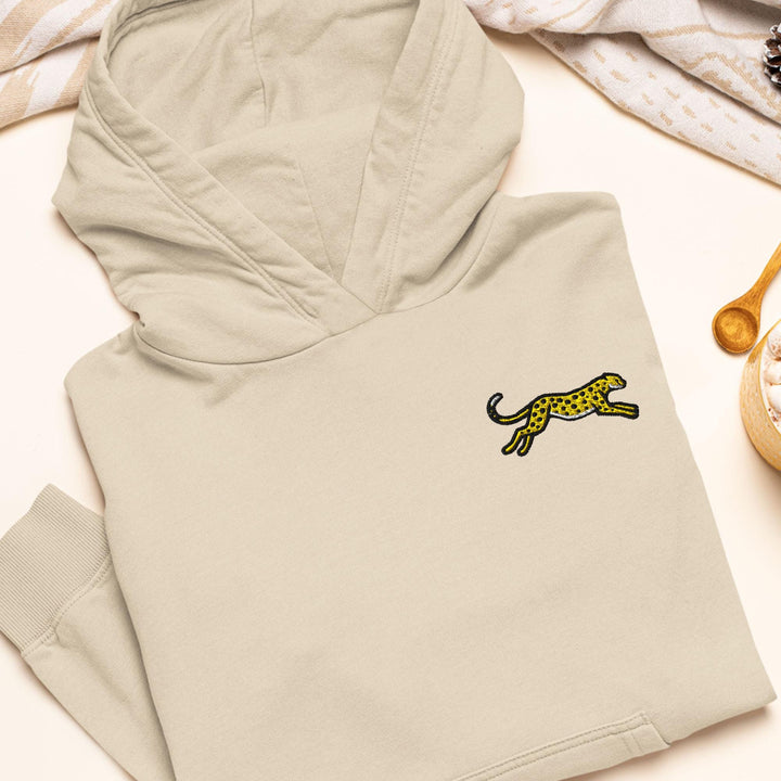 Cheetah Embroidered Hoodie: Heavy Blend Cotton-Poly, Unisex Fit