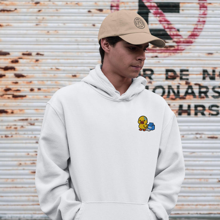 Lactose Intolerant Duck Embroidered Hoodie: Heavy Blend Cotton-Poly, Unisex Fit